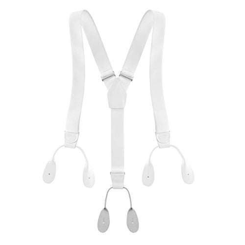Rob Riverdale Mens Elastic Adjustable Button End Suspenders Y-Back Solid Color Trouser Braces Rob Riverdale Mens Elastic Adjustable Button End Suspenders Y-Back Solid Color Trouser Braces